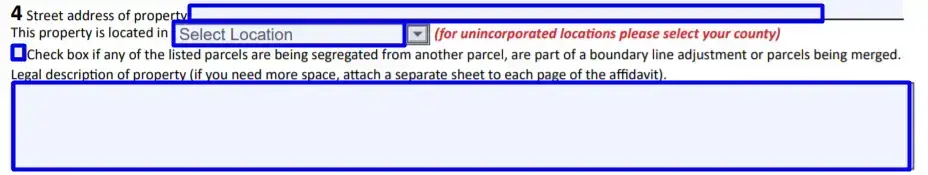 section 4 description of the property filling out a washington real estate excise tax affidavit