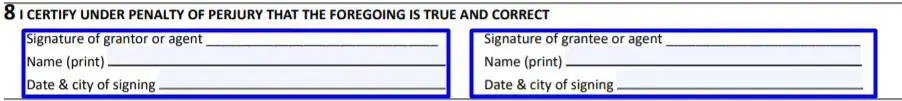 section 8 signatures filling out a washington real estate excise tax affidavit
