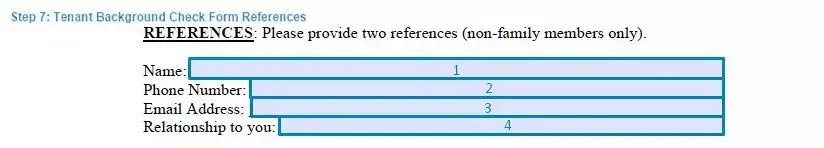 Step 7 to filling out a tenant background check sample references