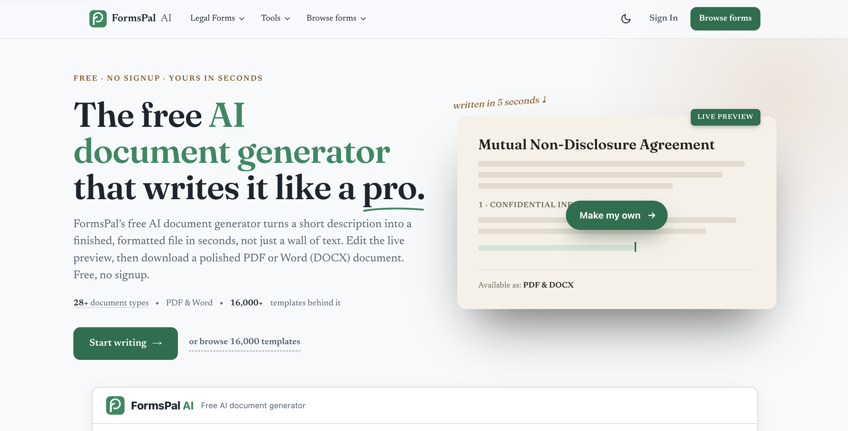 FormsPal AI generator