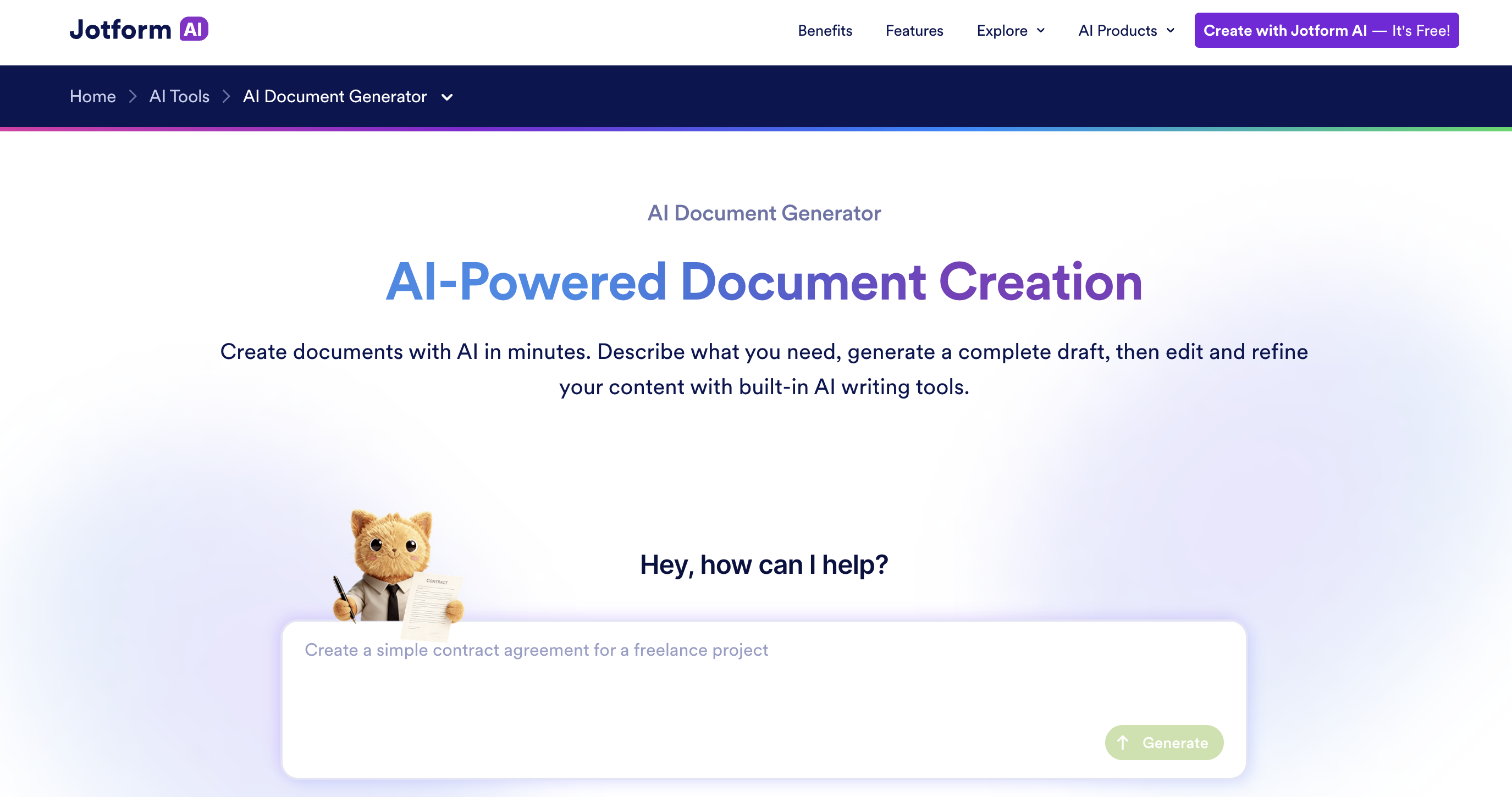 Jotform AI generator
