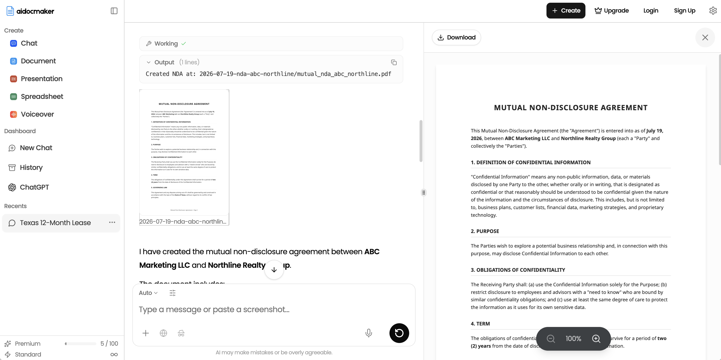 AI Doc Maker NDA