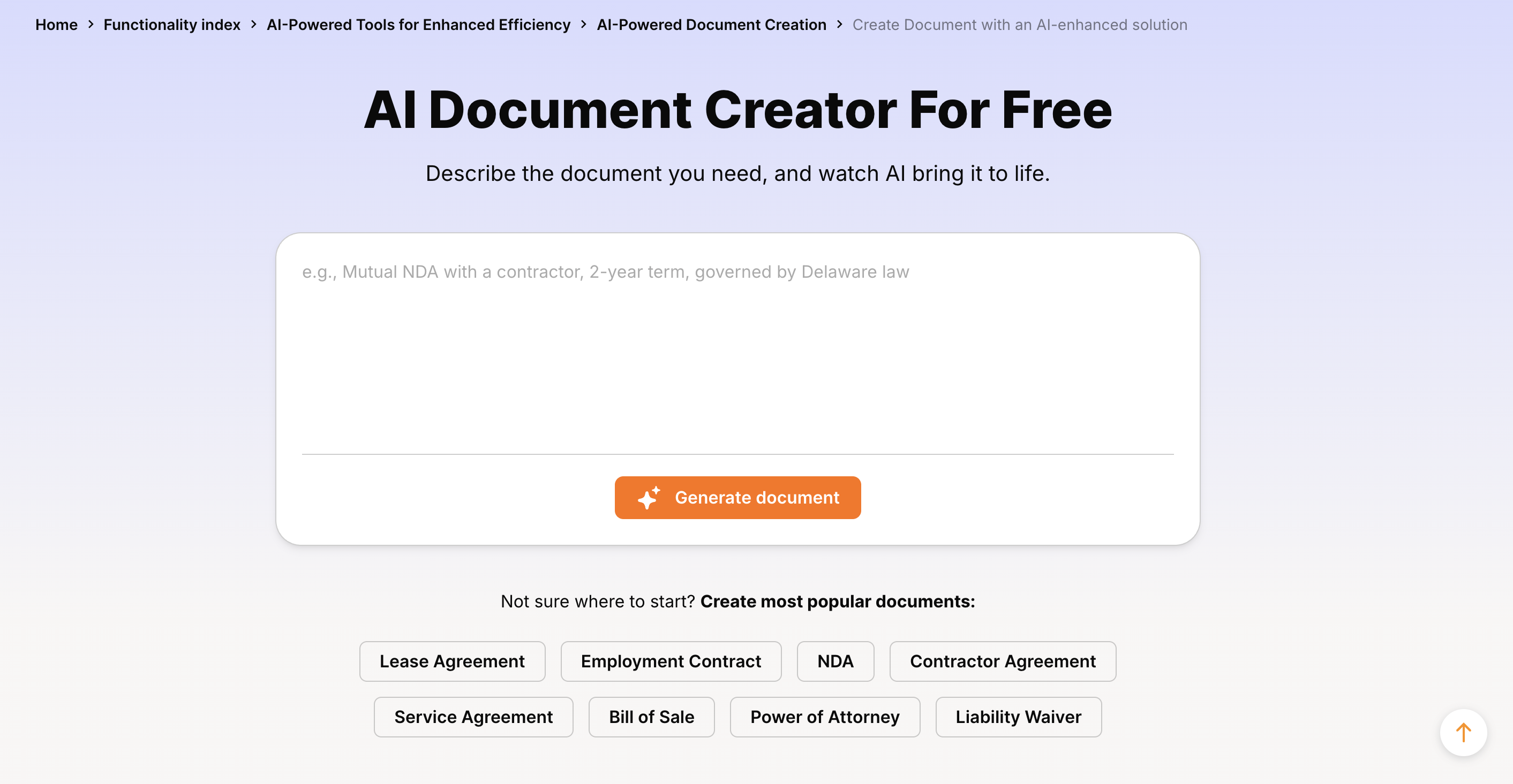 pdfFiller AI document creator