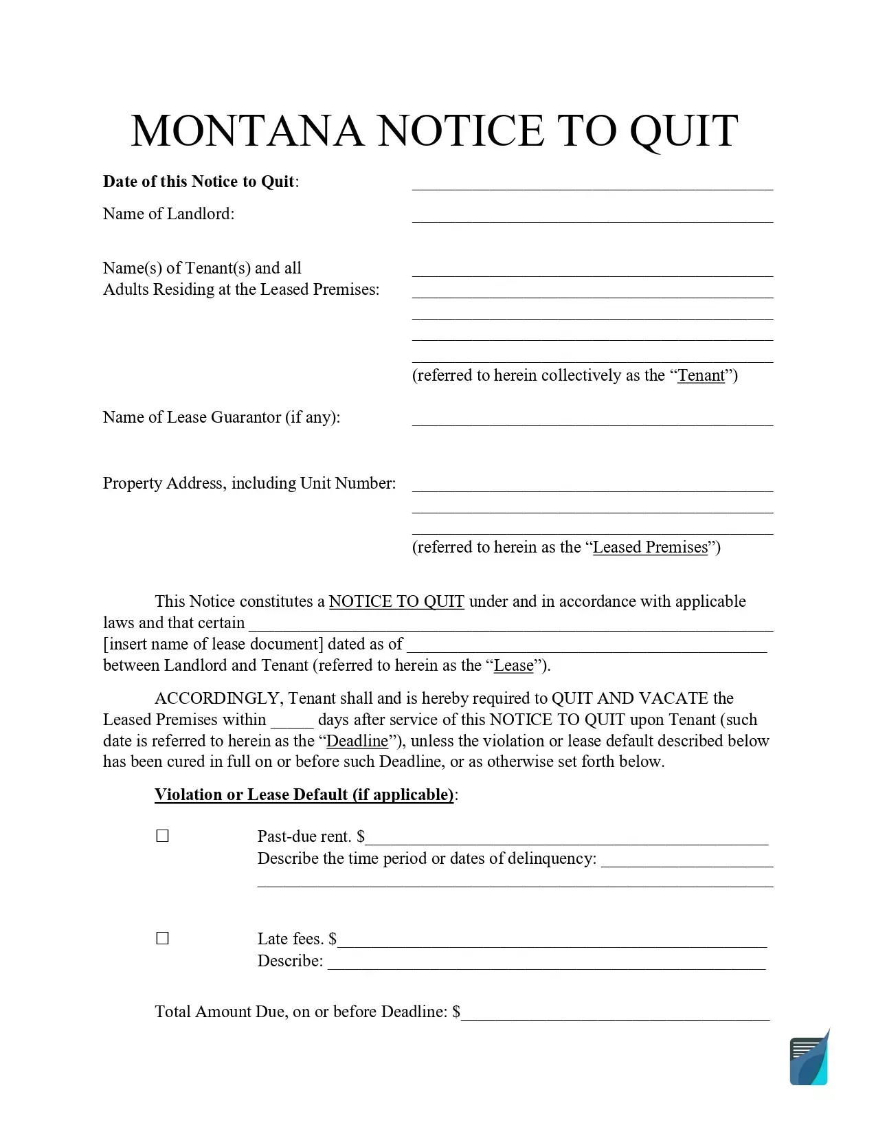 Montana-Eviction-Notice-Form
