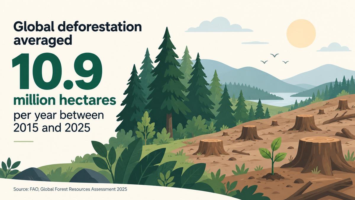 Global deforestation per year