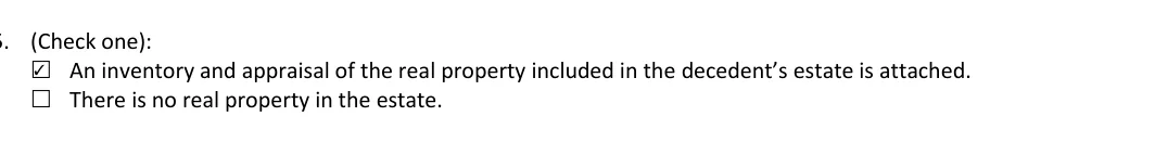California small estate affidavit: 5. (Check one), filled with sample entries