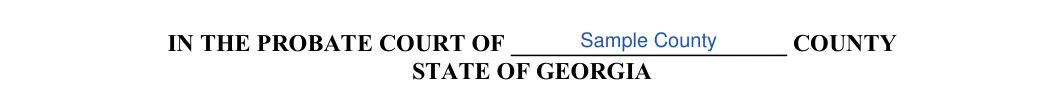 Georgia small estate affidavit: County, filled with sample entries