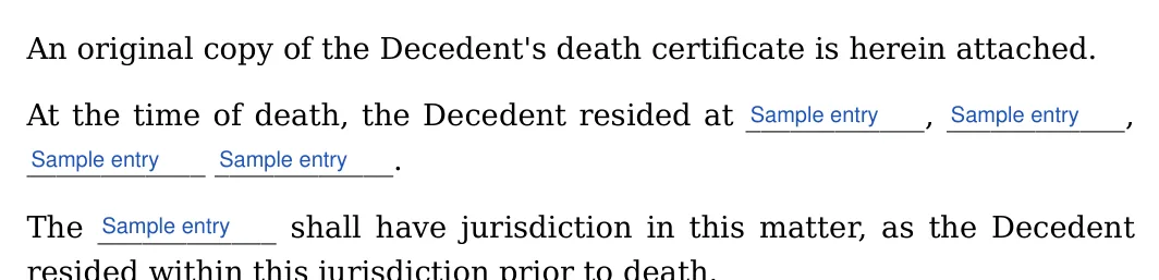 Iowa small estate affidavit: Small estate ia.14.at the time of death the decedent reside, Small estate ia.15.blank and more, filled with sample entries