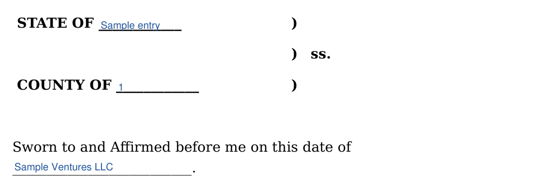 Iowa small estate affidavit: Small estate ia.29.state of, Small estate ia.30.county of, filled with sample entries