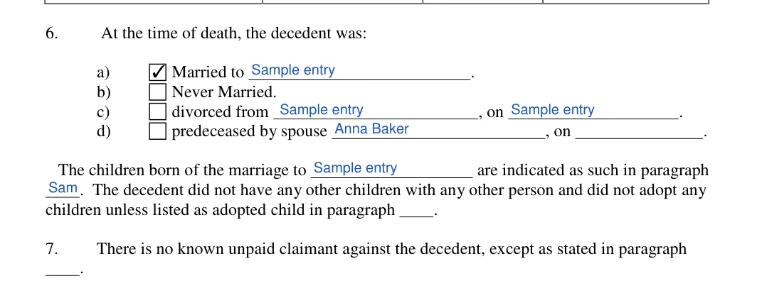 Mississippi small estate affidavit: At the time of death, the decedent was, filled with sample entries