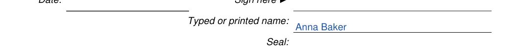 Utah small estate affidavit: Typed or printed name, filled with sample entries