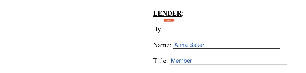 Texas promissory note: LENDER, filled with sample entries