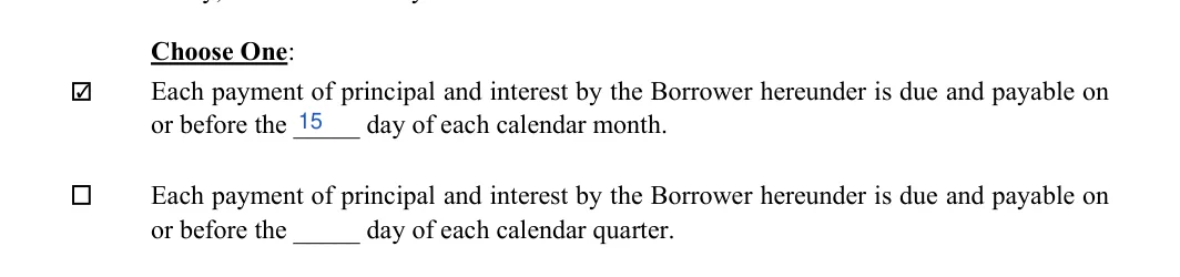 Nevada promissory note: Choose One, filled with sample entries
