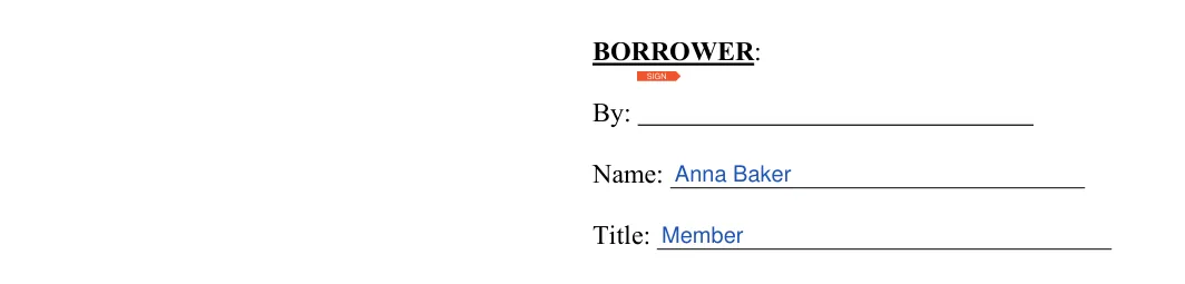 Oregon promissory note: BORROWER, filled with sample entries