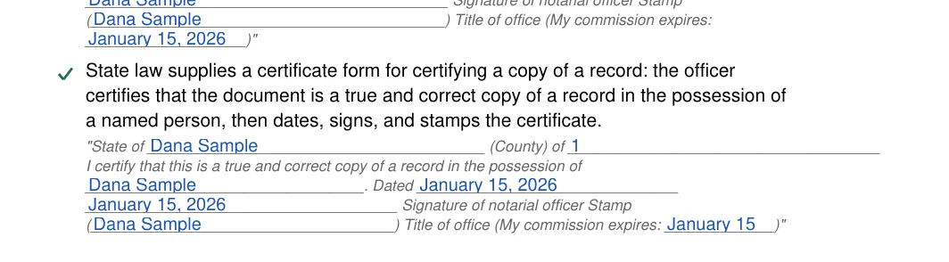 Arizona notary acknowledgement: Notary acknowledgement az.36.state of, Notary acknowledgement az.37.county of and more, filled with sample entries