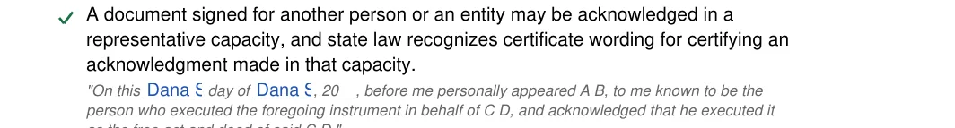 Louisiana notary acknowledgement: Notary acknowledgement la.11.on this, Notary acknowledgement la.12.day of, filled with sample entries