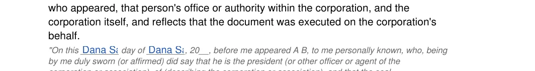 Louisiana notary acknowledgement: Notary acknowledgement la.13.on this, Notary acknowledgement la.14.day of, filled with sample entries