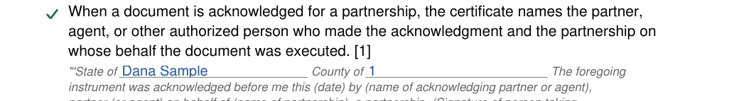 Ohio notary acknowledgement: Notary acknowledgement oh.14.state of, Notary acknowledgement oh.15.county of, filled with sample entries