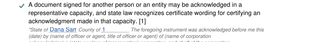 South Carolina notary acknowledgement: Notary acknowledgement sc.10.state of, Notary acknowledgement sc.11.county of, filled with sample entries