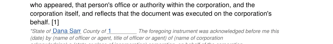 South Carolina notary acknowledgement: Notary acknowledgement sc.12.state of, Notary acknowledgement sc.13.county of, filled with sample entries