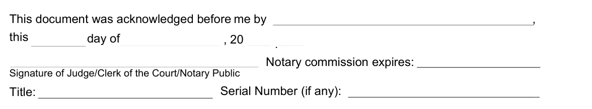 Nebraska small estate affidavit, CC 15:40: acknowledgment by a judge, clerk or notary, filled with sample entries