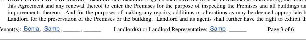 Florida month-to-month lease agreement: Tenants, Undefined and more, filled with sample entries