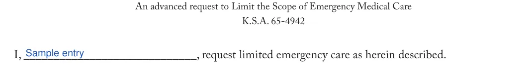 Kansas DNR order: K.S.A. 65-4942, filled with sample entries