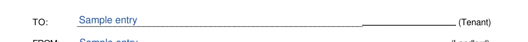Texas 3-day notice to vacate: To, filled with sample entries
