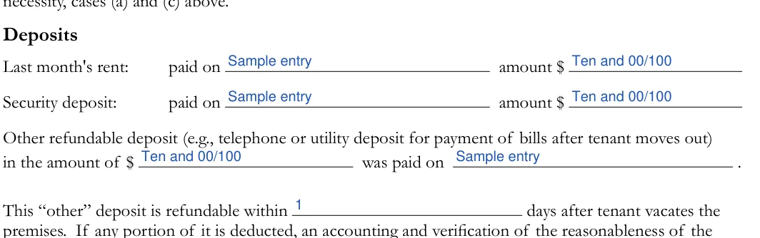 California roommate agreement: Paid on, Amount and more, filled with sample entries