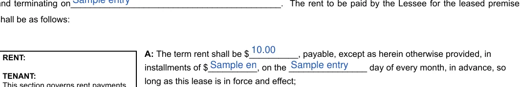 Massachusetts Greater Boston residential lease agreement: shall be as follows, filled with sample entries