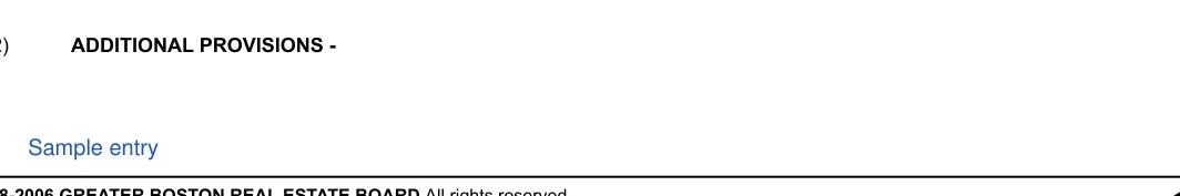 Massachusetts Greater Boston residential lease agreement: ADDITIONAL PROVISIONS ­, filled with sample entries