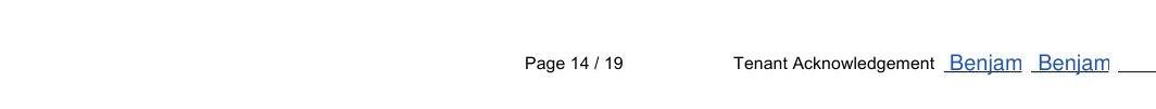 Illinois Chicago residential lease agreement: Tenant acknowledgement, Tenant acknowledgement 13, filled with sample entries