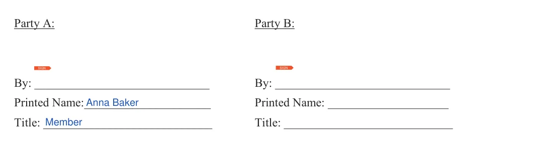 Confidentiality Agreement: Party A, filled with sample entries