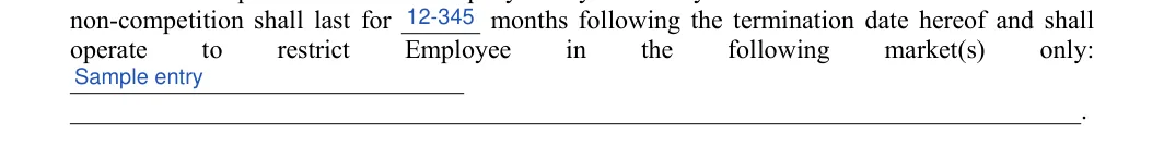 Employment Separation Agreement: only, filled with sample entries