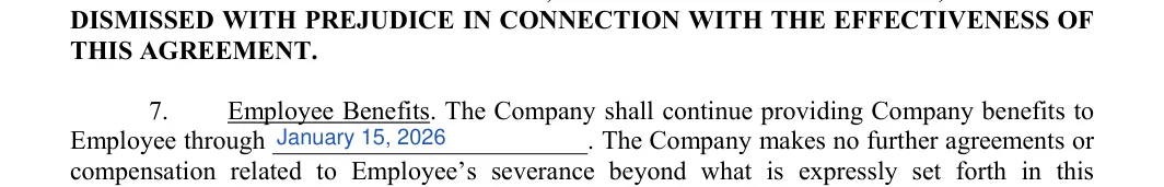 Employment Separation Agreement: THIS AGREEMENT, filled with sample entries