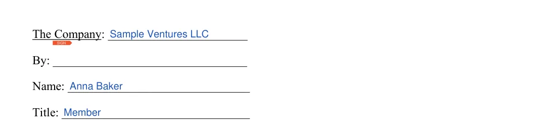 Employment Separation Agreement: The company, Signature and more, filled with sample entries