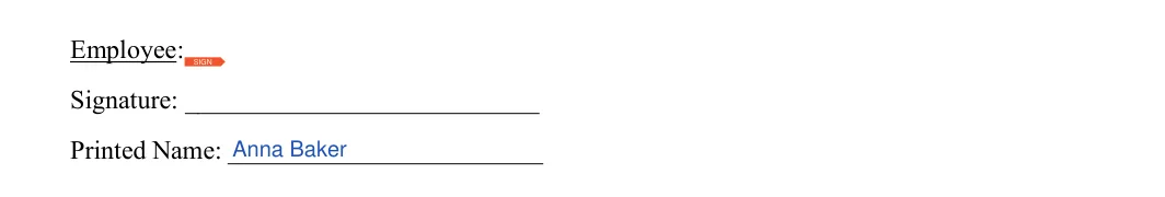 Employment Separation Agreement: Employee, filled with sample entries