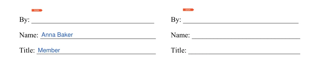 Construction Contract: Signature, Name and more, filled with sample entries
