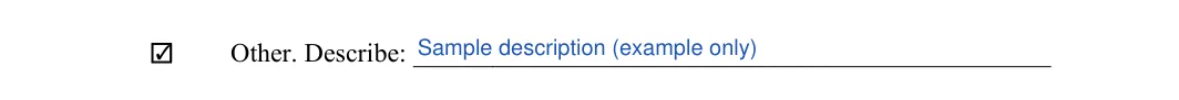 Consulting Contract: Description, Check, filled with sample entries