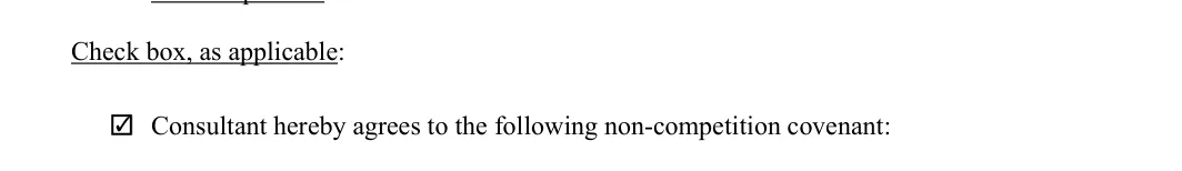 Consulting Contract: Check box, as applicable, filled with sample entries