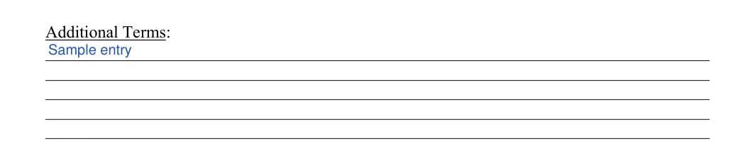 Engagement Letter: Additional Terms, filled with sample entries