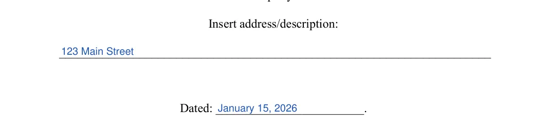 Commercial Sublease Agreement: Insert address/description, filled with sample entries