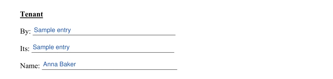 Lease Renewal Agreement: By, Its and more, filled with sample entries