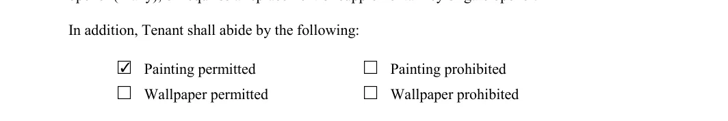 Month-to-Month Rental Agreement: In addition, Tenant shall abide by the following, filled with sample entries