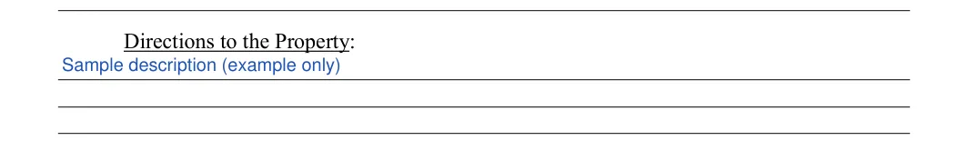Short-Term Rental Agreement: Directions to the Property, filled with sample entries