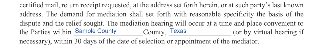Short-Term Rental Agreement: County, State, filled with sample entries