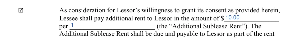 Landlord Consent to Sublease: Initial, Additional rent and more, filled with sample entries