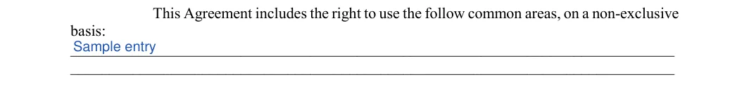 Weekly Rental Agreement: basis, filled with sample entries