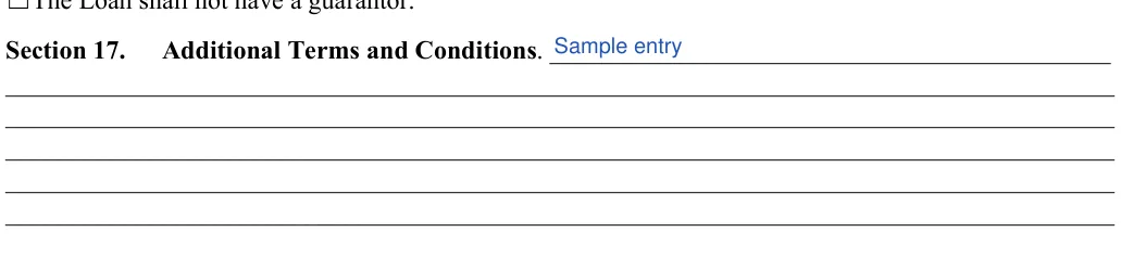 Car Sale Contract with Payments: Section 17, filled with sample entries