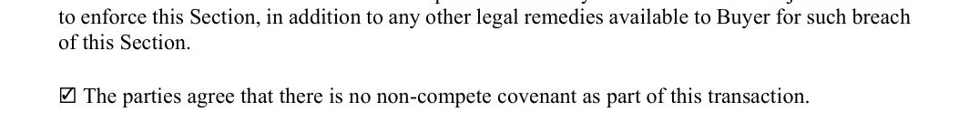 Business Purchase and Sale Agreement: Check, filled with sample entries